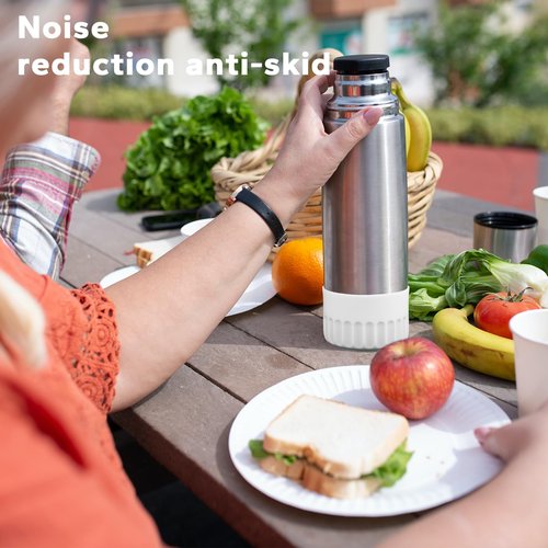 BOCHUANG Tumbler Boot for Simple Modern 40 oz Stanley Tumbler Silicone Sleeve 30oz Owala Bottle 24 oz Hydroflask Cup Boot Cover 40oz Quencher Water Bottle Rubber Bottom Hydro Flask Accessories, White