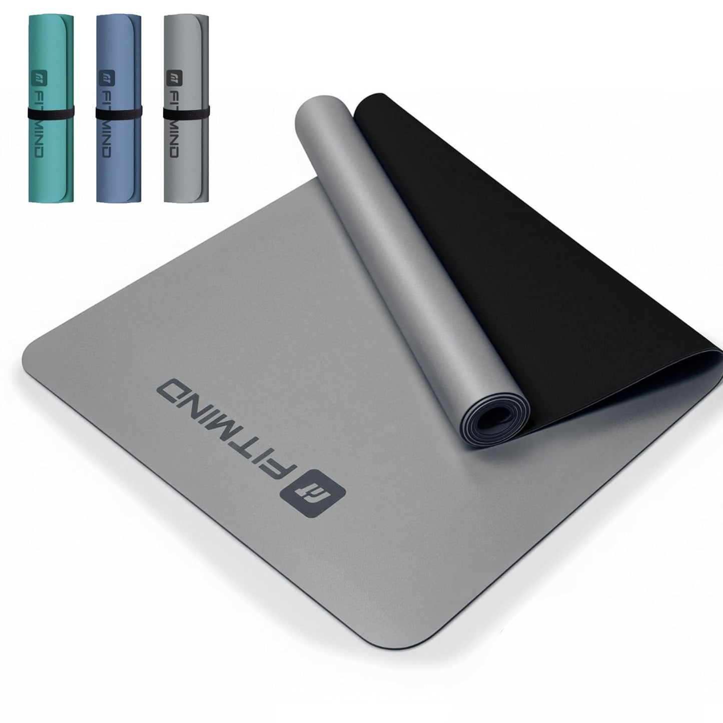 FITMIND Professional PU Rubber Yoga Mat, Double-Sided Non Slip Sweat Resistant Exercise Mat for Men Women, Comfortable Extra Long & Wide for Yoga, Pilates, Fitness, Home Gym, 72"×26.8"×0.18"(4.5mm)Thick