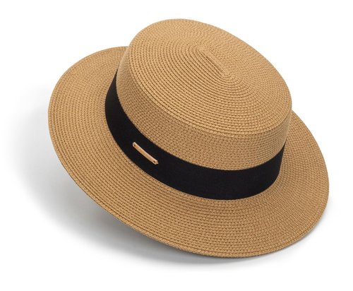 Women's Wide Brim Sun Hat Straw Panama Hat - UV-Protection Summer Boater Fedora Beach-Sun-Hats(M-L)