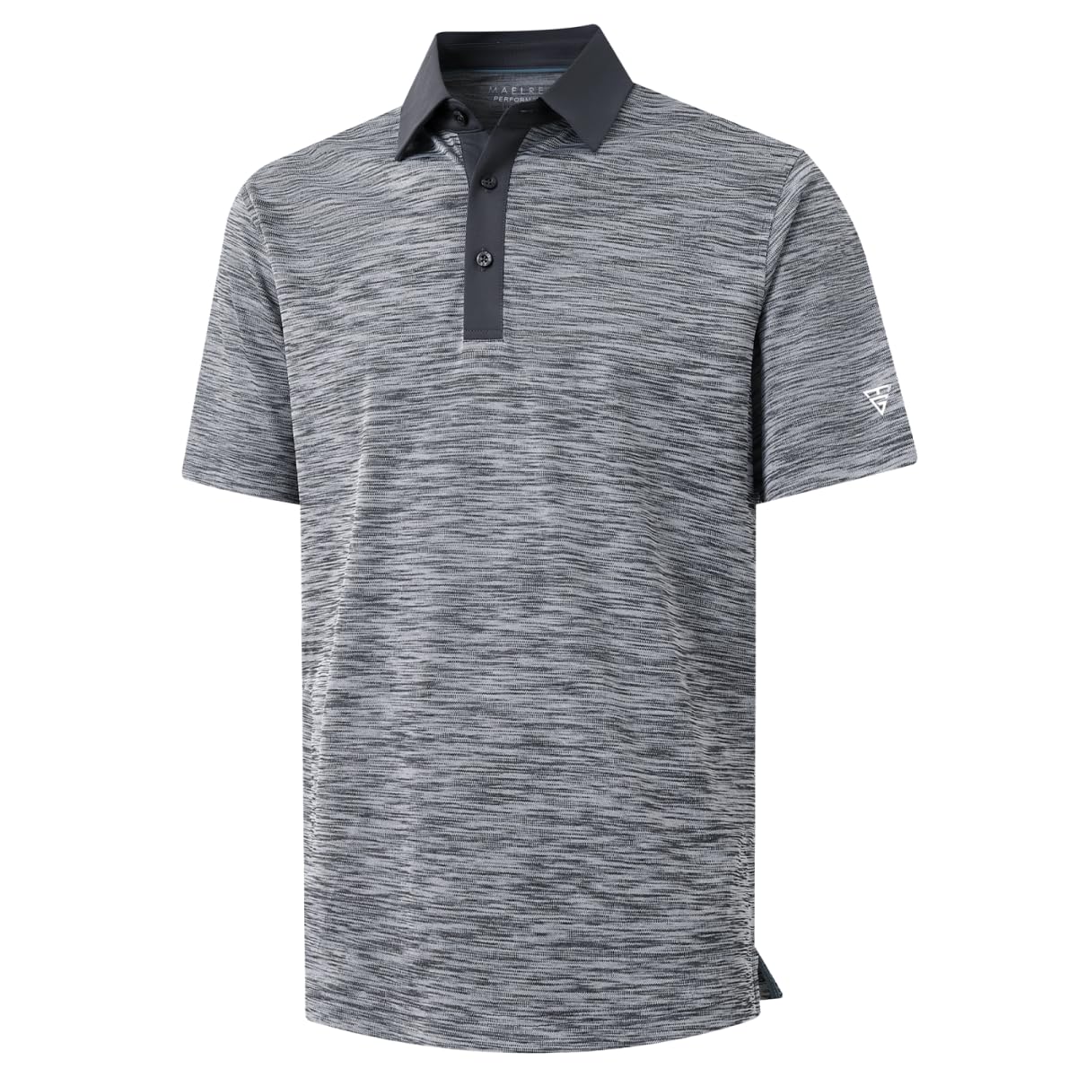 M MAELREG Golf Shirts for Men Dry Fit Moisture Wicking Pique Performance Casual Sport Mens Polo Shirts Short Sleeve Black Grey Heather