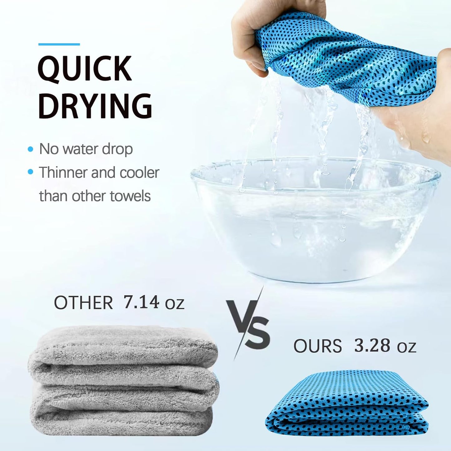 Cooling Towels 4-Pack | 40” x 12” Microfiber Gym Towels | Soft & Breathable