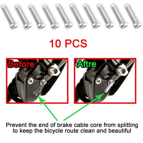 Ciomszan 10PCS Bicycle Brake Cable, Bike Derailleur Shifter Cables,Front and Rear Brake Lines Shift Cable Kit for Shimano Sram Road Mountain Bike (Just for Road Bike)