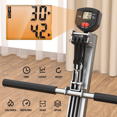 Rowing Machine for Home Use, LUBBYGIM Rowing Machine Foldable Rower with LCD Monitor - Hyper-Quiet & Smooth - 2025 Upgraded Version with 300LBS Loading Capacity