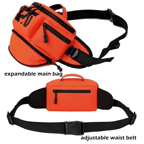 CamGo Tactical Fanny Pack for Men Women Expandable Military Waist Bag Hip Belt Bumbag Utility Bags for Hiking Climbing Fishing (#01-CP Black)