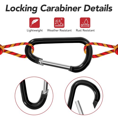 Zalava Aluminum Carabiner Clip D Ring, 24PC Keychain Clips Spring Snap Hook,Small Carabiners Set for Outdoor Camping Fishing Hiking Car Keychain