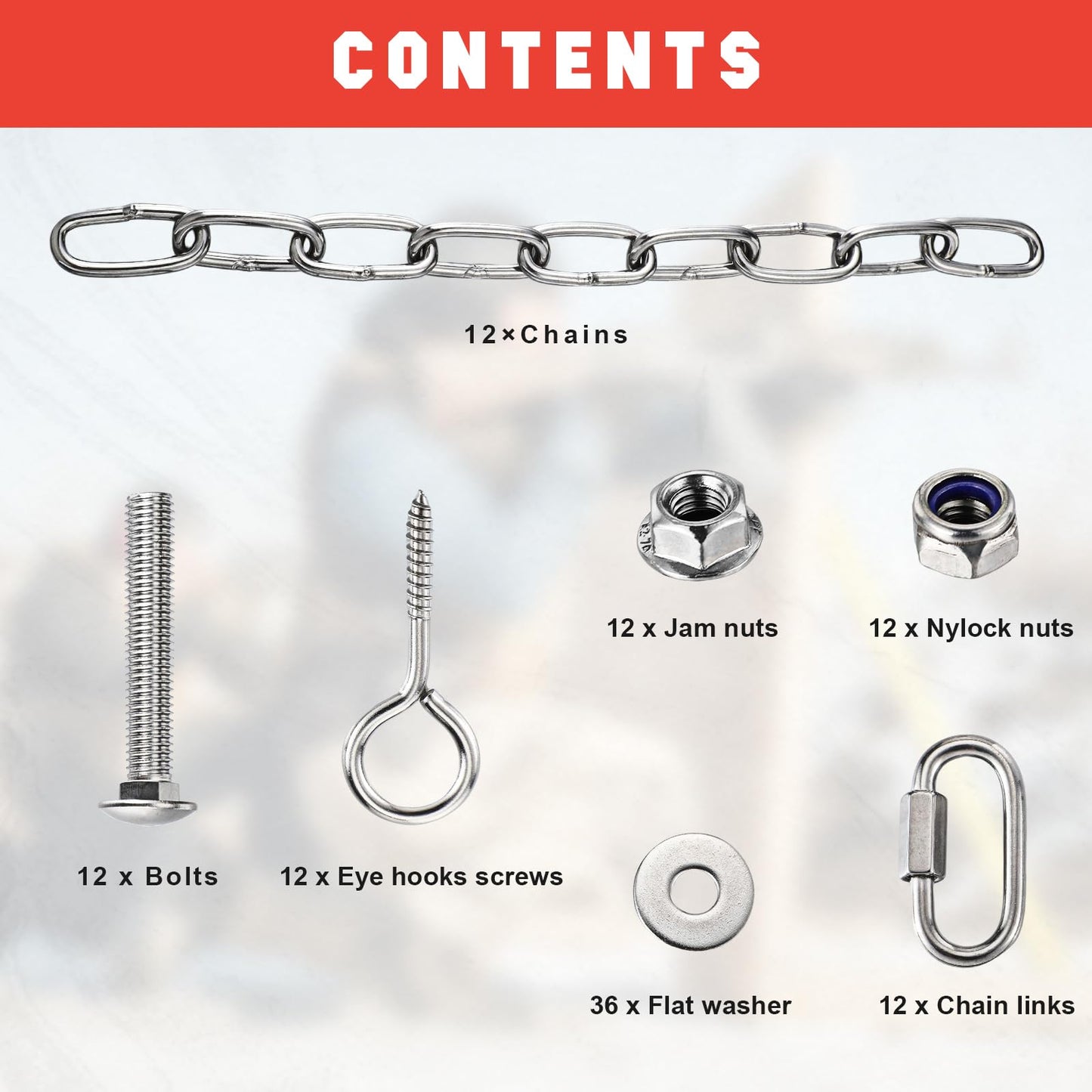 Hicarer Complete Hanging Target Gong Mounting Kit AR500 3/8" Steel Shooting Mounting Kit Steel Target Hanger (6 Sets)