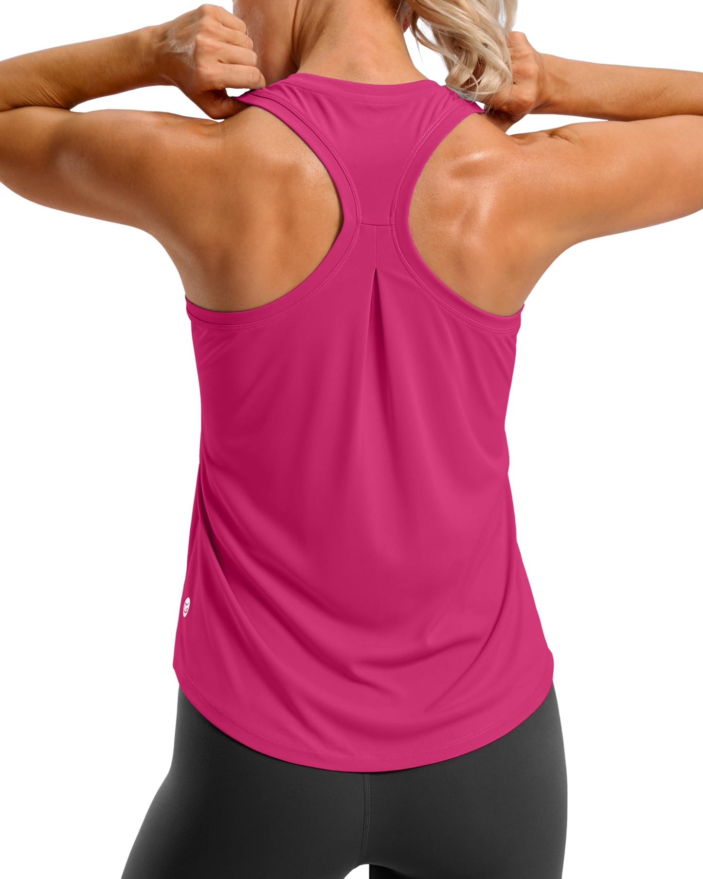 G Gradual Women's Workout Tank Tops Racerback Athletic Yoga Tops Loose Fit Sleeveless Running Gym Sports Shirts for Women(Rose Red,L)