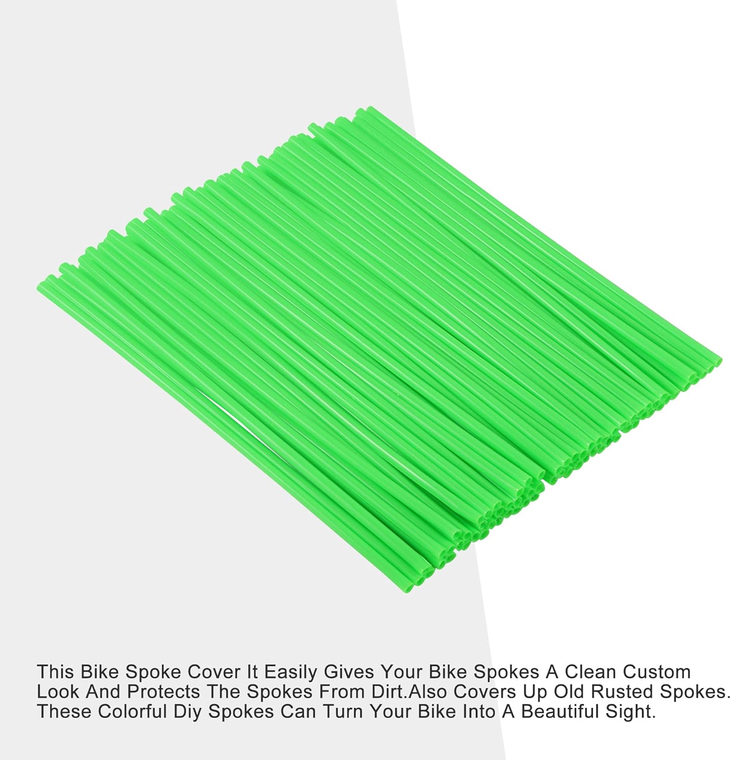 GOOFIT 72Pcs Motorcycle Spoke Skins Covers Coats Wheels Trim Cover Pipe Decorative Protective Wraps Kits for SUV Bicycle Off-Road Dirt Bike (Black)