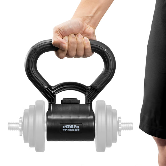PowerPress Kettlebell Handle - Converter for Dumbbell to Kettle Bell - Grip Handle Attachment for Dumbbells - Kettlegrip Kettlebell Attachment Kettle Bell Adaptor