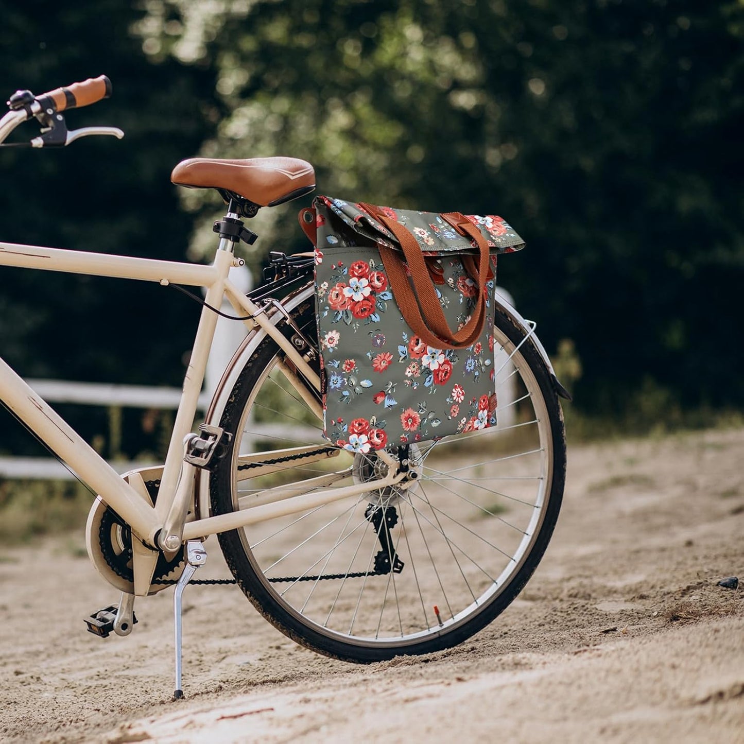 TOURBON Canvas Clip-On Quick-Release Bike Panniers Women's Shoulder Tote Bag