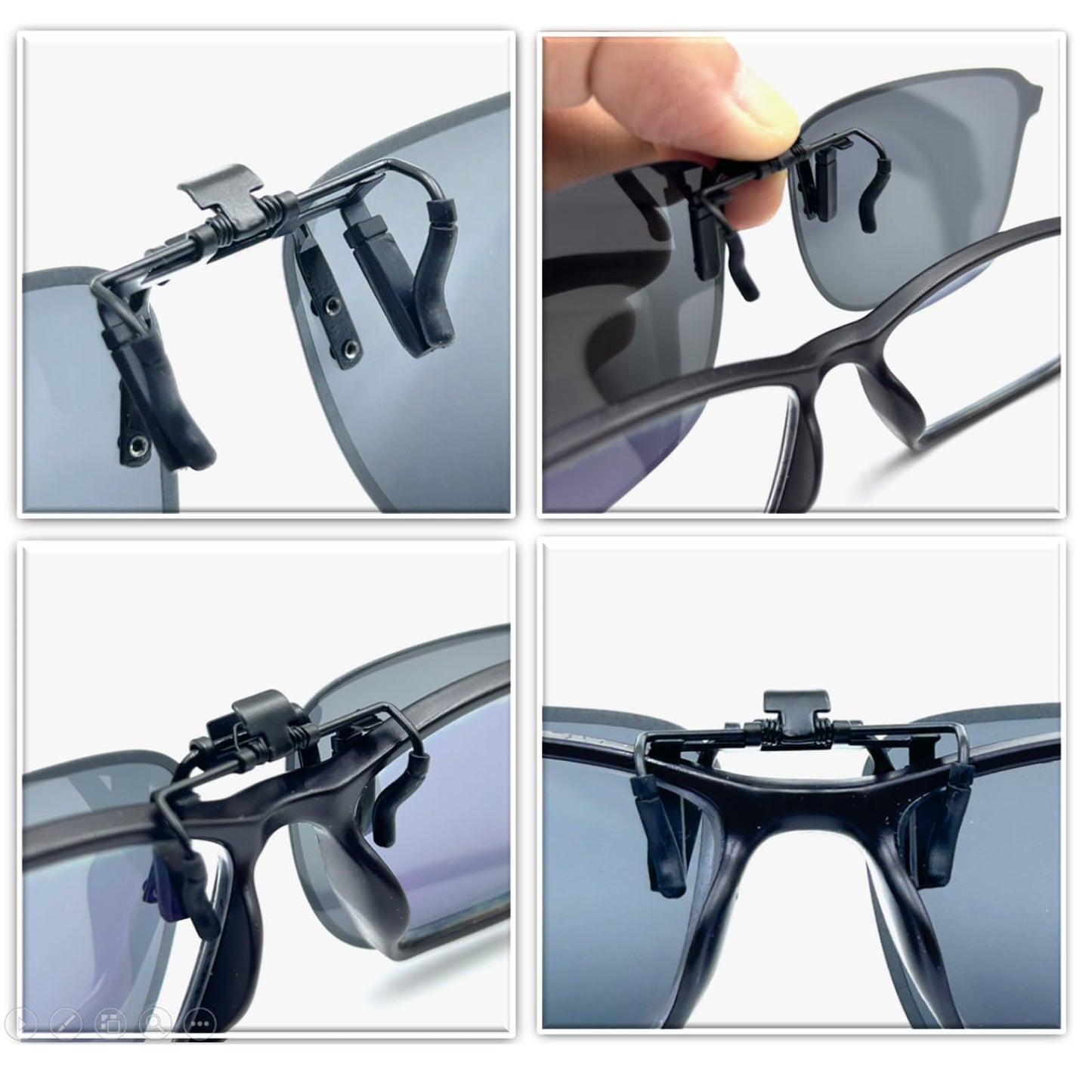 ARCAMOY Clip on Sunglasses Over Prescription Glasses Polarized Anti Glare Flip Up UV Protection Glasses For Men Women