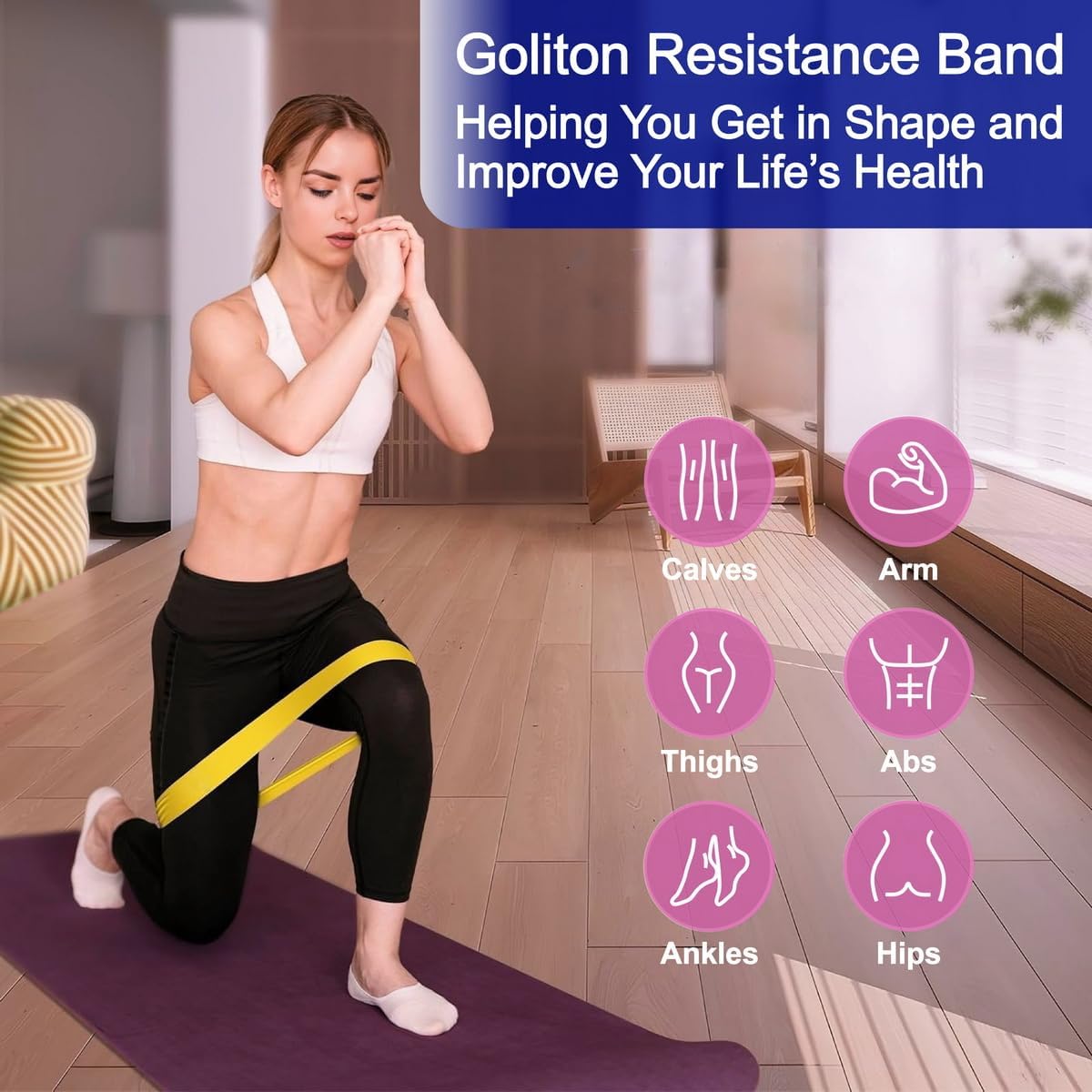 Resistance Loop Exercise Bands for Home Fitness & Strength Training - Elastic Workout Bands for All Ages