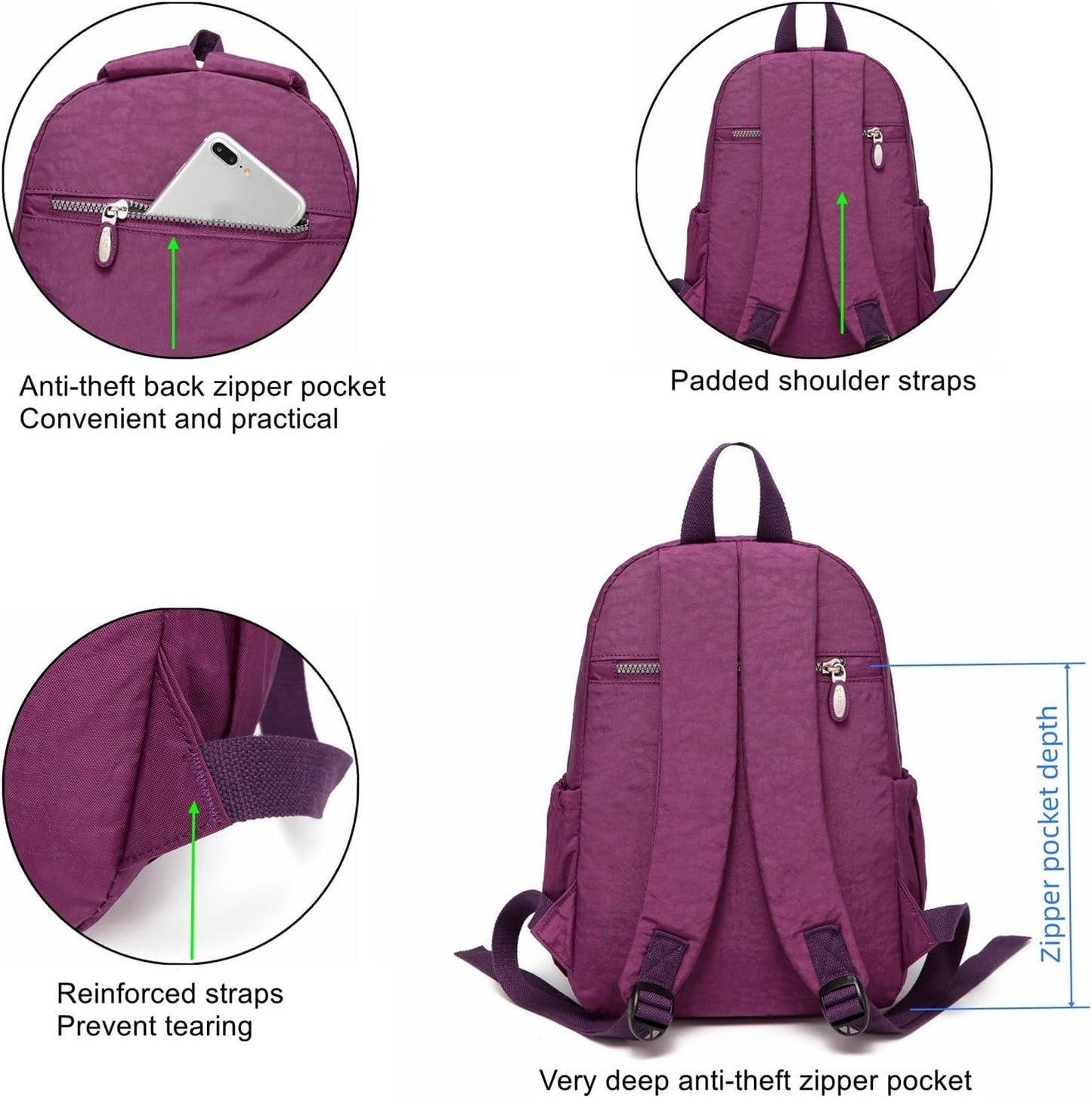 AOTIAN Small Size Backpack, Durable Lightweight Daypack for Women Girls & Boys Hiking Travel Sports