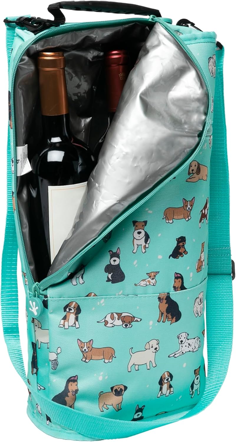 geckobrands Verticool Cooler - Insulated Portable Soft Cooler Bag with Adjustable Shoulder Strap, Holds 9 Cans or 2 Wine Bottles, Perfect for Beach, Picnics, and Outdoor Activities