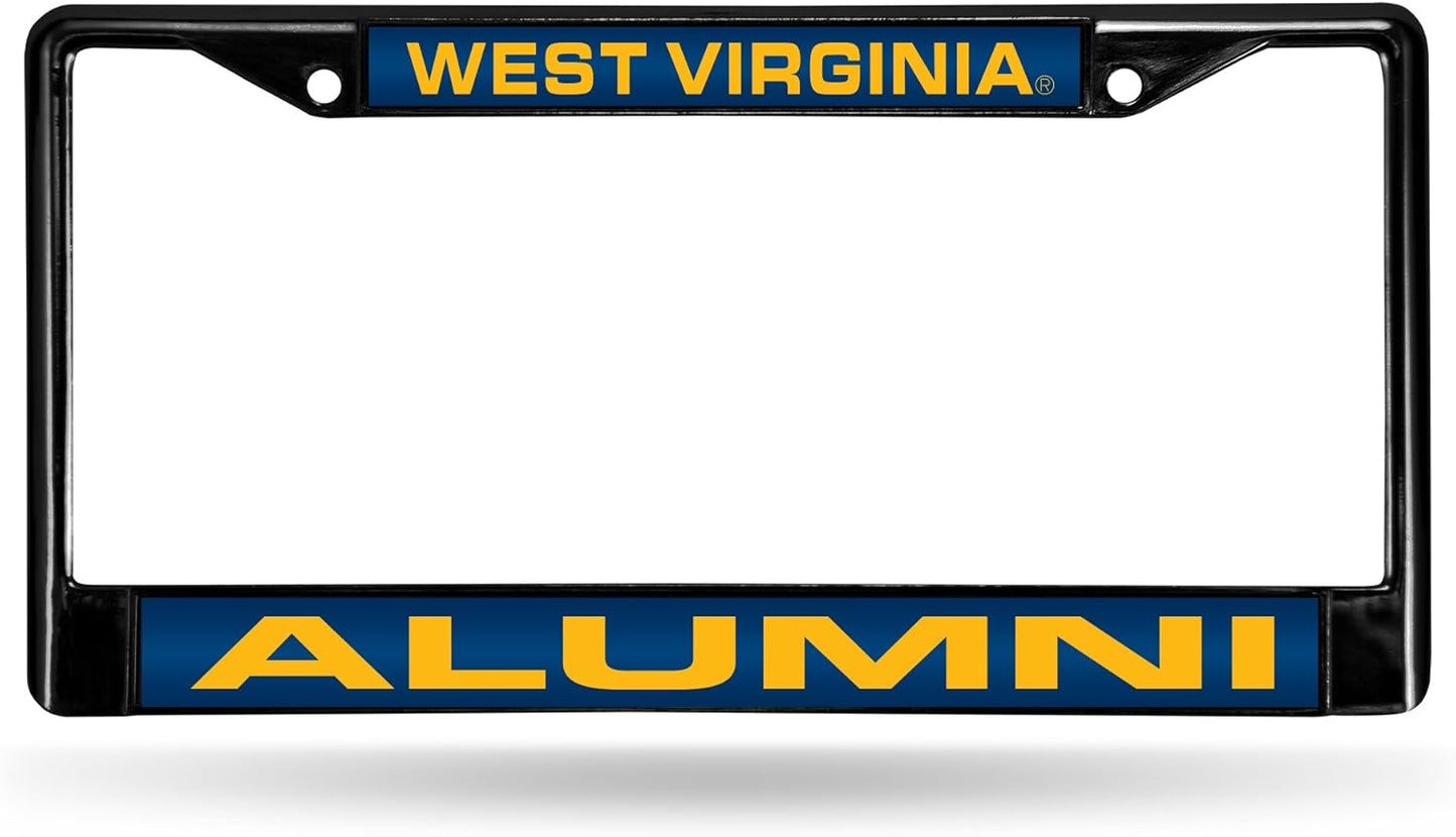 Rico Industries NCAA Black Laser Cut Chrome Frame 12" x 6" Black Laser Cut Chrome Frame - Car/Truck/SUV Automobile Accessory