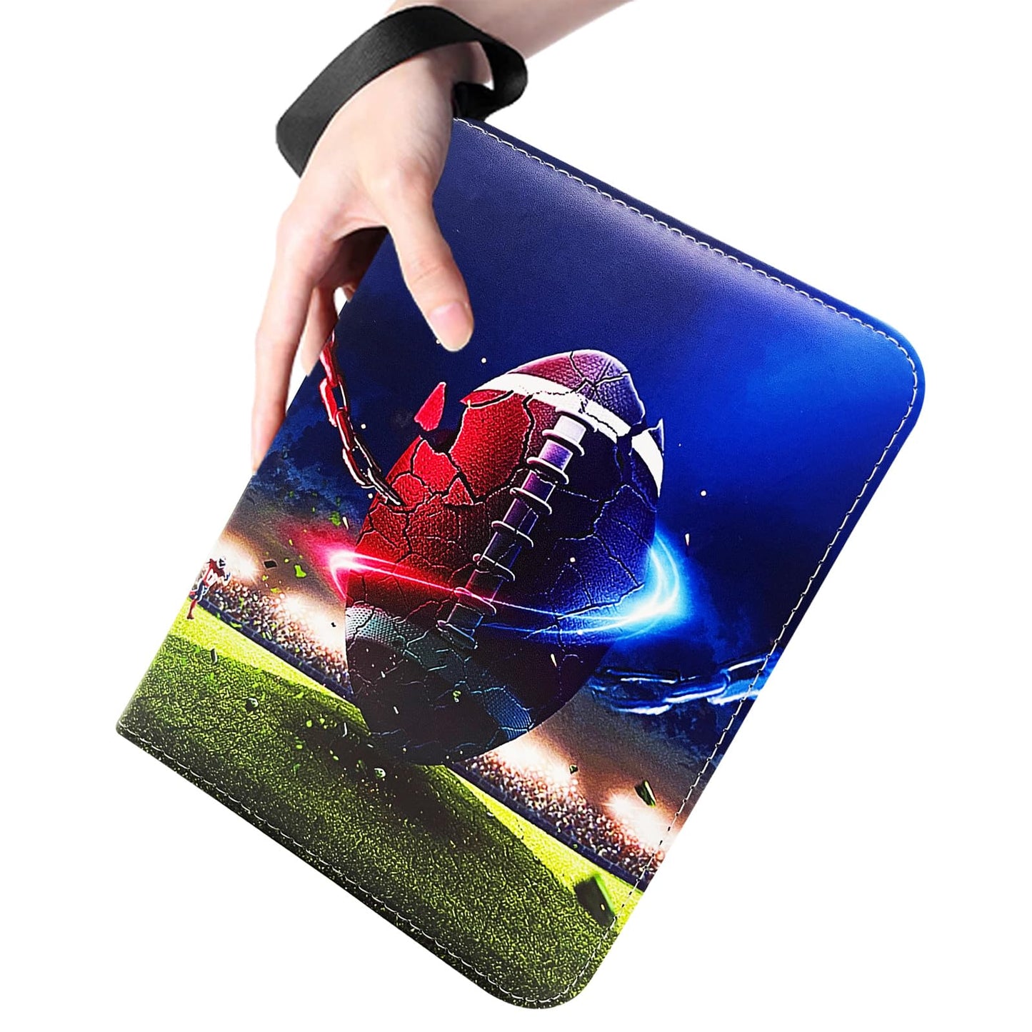900 Cards Football Card Binder, 9-Pocket Card Collections Trading Card Binder 50 Pages Double-Sided Cards Holder with Zipper 3-Ring Card Album for Sports Football Card Sleeves Protectors