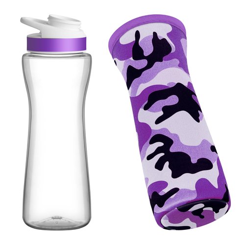 Protective Sleeve Compatible with 22 oz Cirkul Water Bottle, Fit for 22 oz Plastic & Stainless Steel Bottles, Anti-slip Cover Made for Cirkul Accessories, Sweat Absorbing Material, Purple Camo