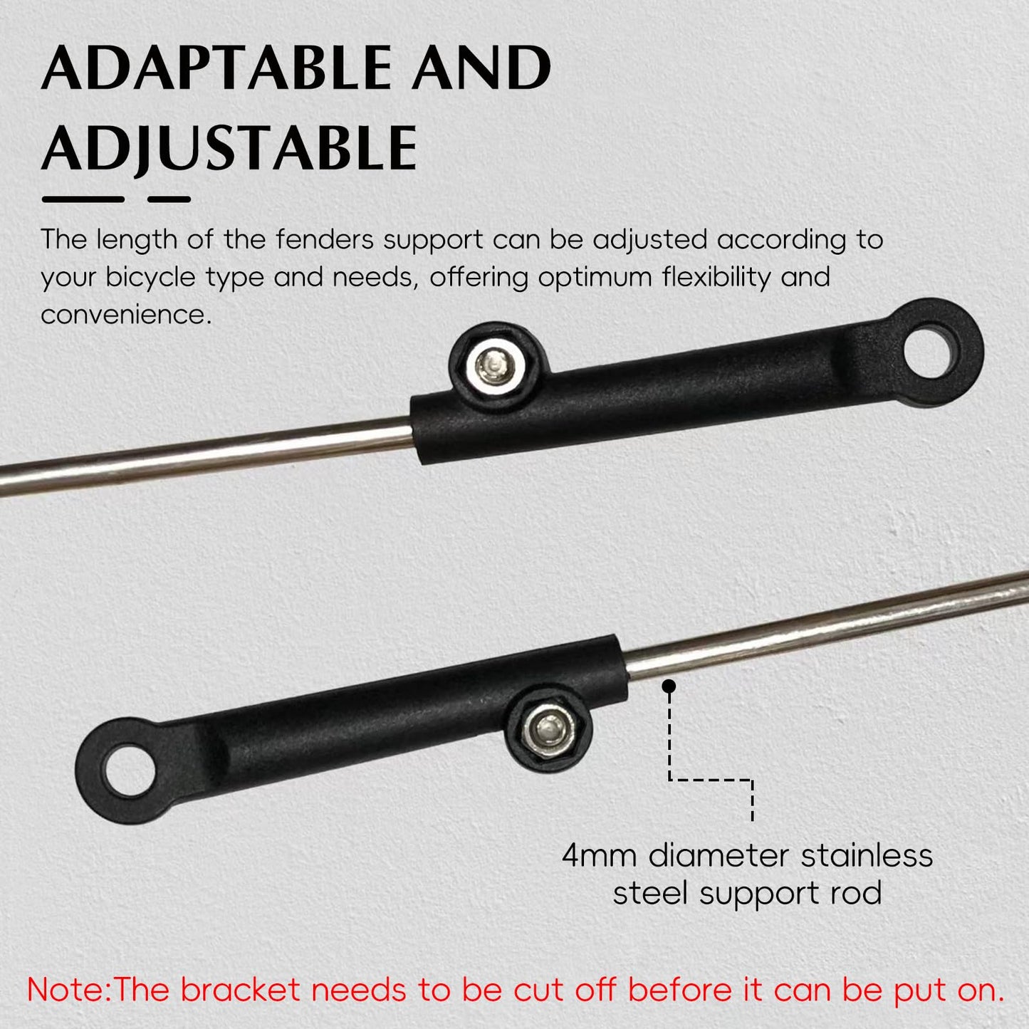 AGLOO 12pcs Bike Fenders Support Extension Sleeve for 20/24/26inches Fenders - Installation Rack Accessories for Bicycle Mud Guard Connecting Stem Rod