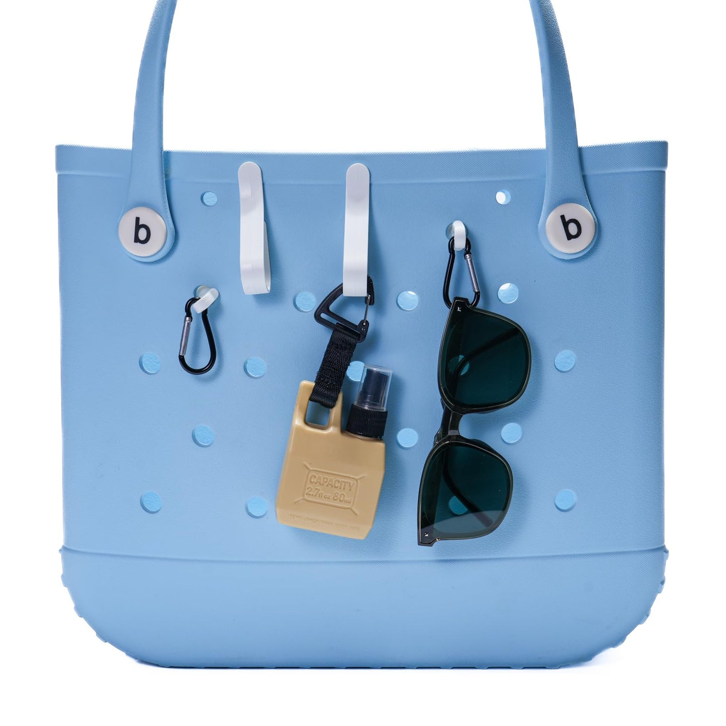 Generic 4Pcs Hooks Set Compatible for Bogg Bag, Insert Carabiner Key Chain Holder Charms for Bogg Bags, Compatible for Small & Large Beach Bags, Organize Valuables Accessories for Bogg Bags, White