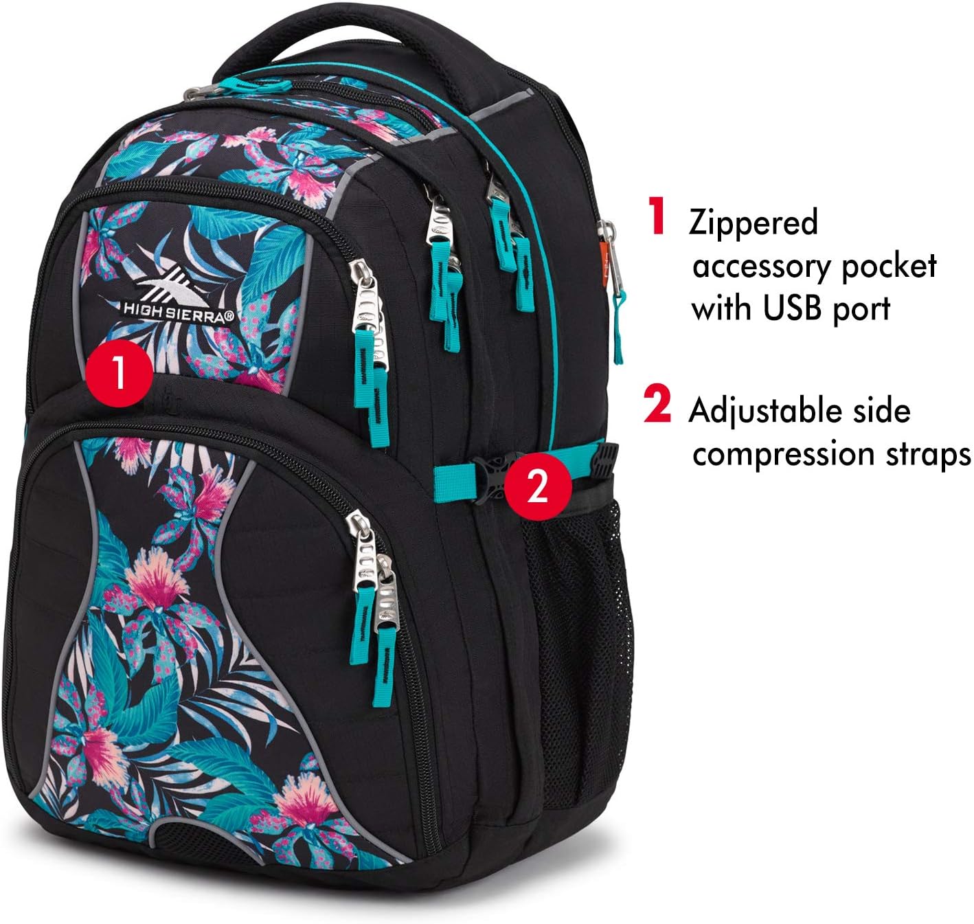 High Sierra Swerve Laptop Backpack, Crimson/Black, One Size