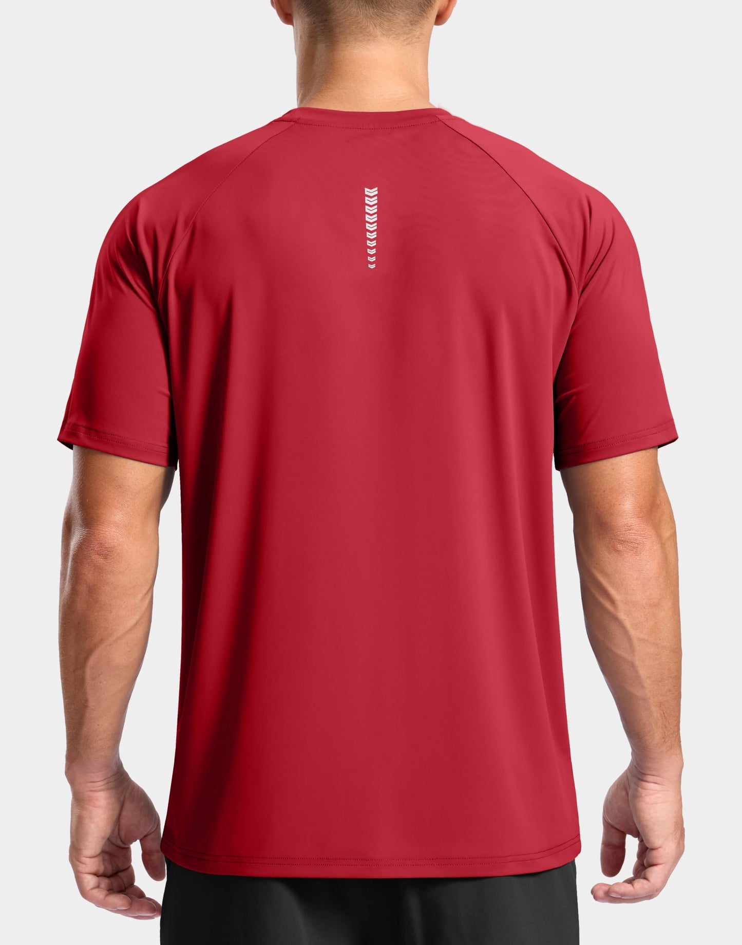Men's Athletic Workout T-Shirts Moisture Wicking Cooling Running Shirts Short Sleeve Performance Tee for Gym Tennis(Red,XL)
