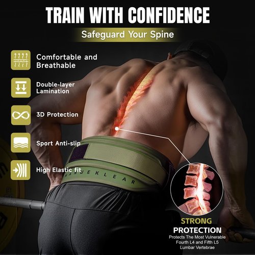MANUEKLEAR 2-in-1 Weightlifting Belt & Dip Belt with 36.7 IN Rope, Double-Layer Weight Lifting Belts, Powerlifting Gym Weighted Belt for Pull Up Squat