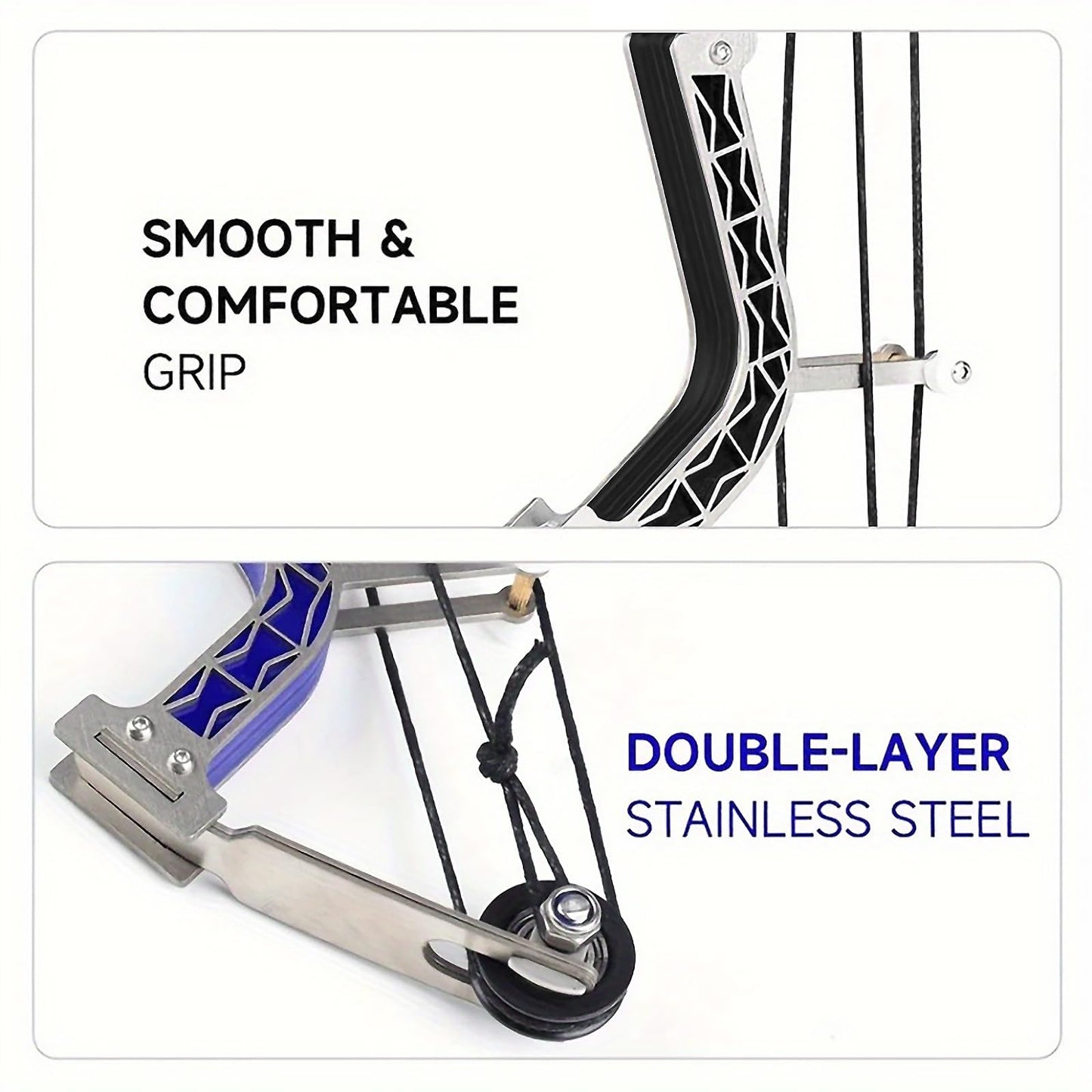 Archery Set Compound Bow Stainless Steel Training Bow Outdoor Sports Hunting Cool Stuff Professional Competition Black Style Length 10 inches