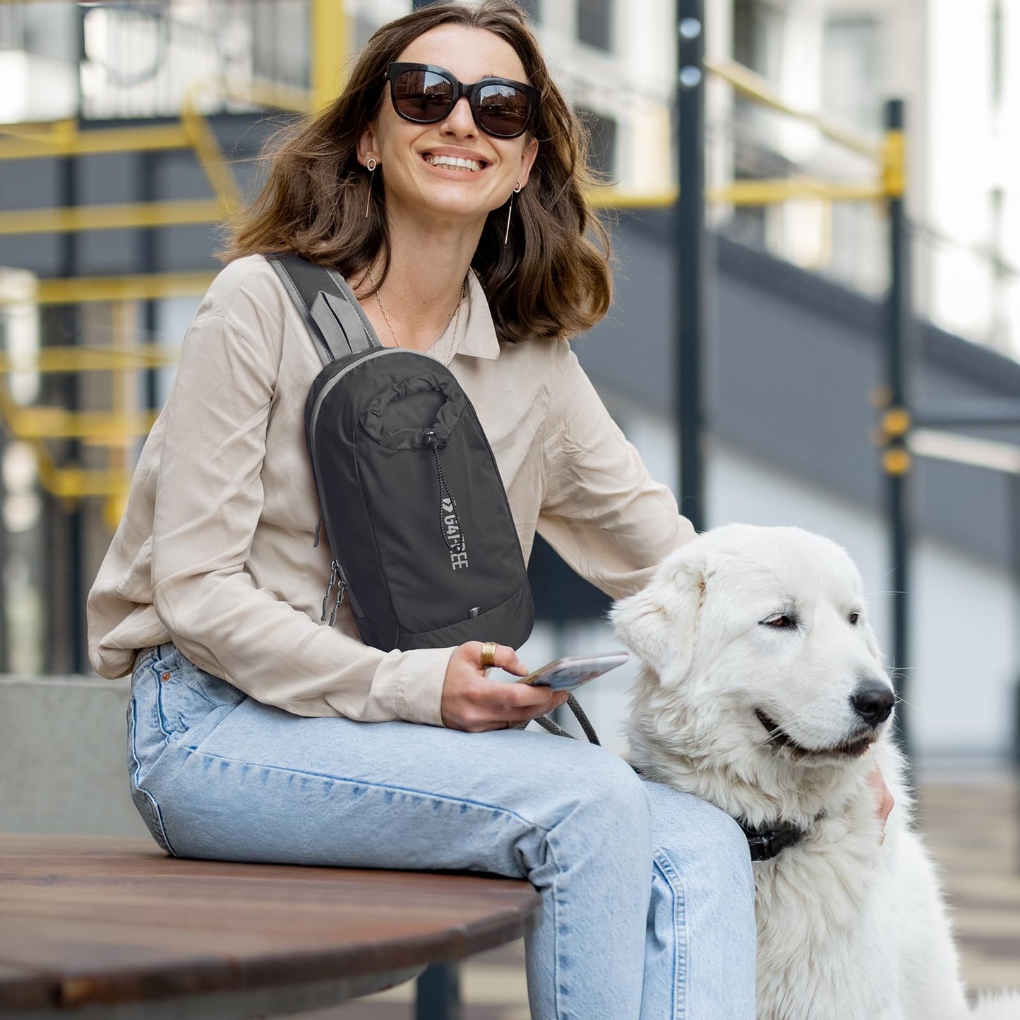 G4Free Sling Bag RFID Blocking Lightweight Crossbody Backpack Chest Shoulder Bag for Travel Sports Running Hiking (Black)