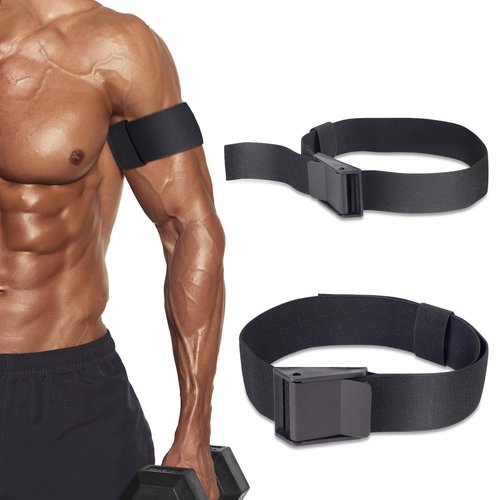 ROSYQUARZ Booty Bands, Blood Flow Restriction Bands, Arm Bands Adjustable Gym Straps for Occlusion Training, Help Increase Muscle Mass in Women & Men Without Heavy Weight Lifting (Black)
