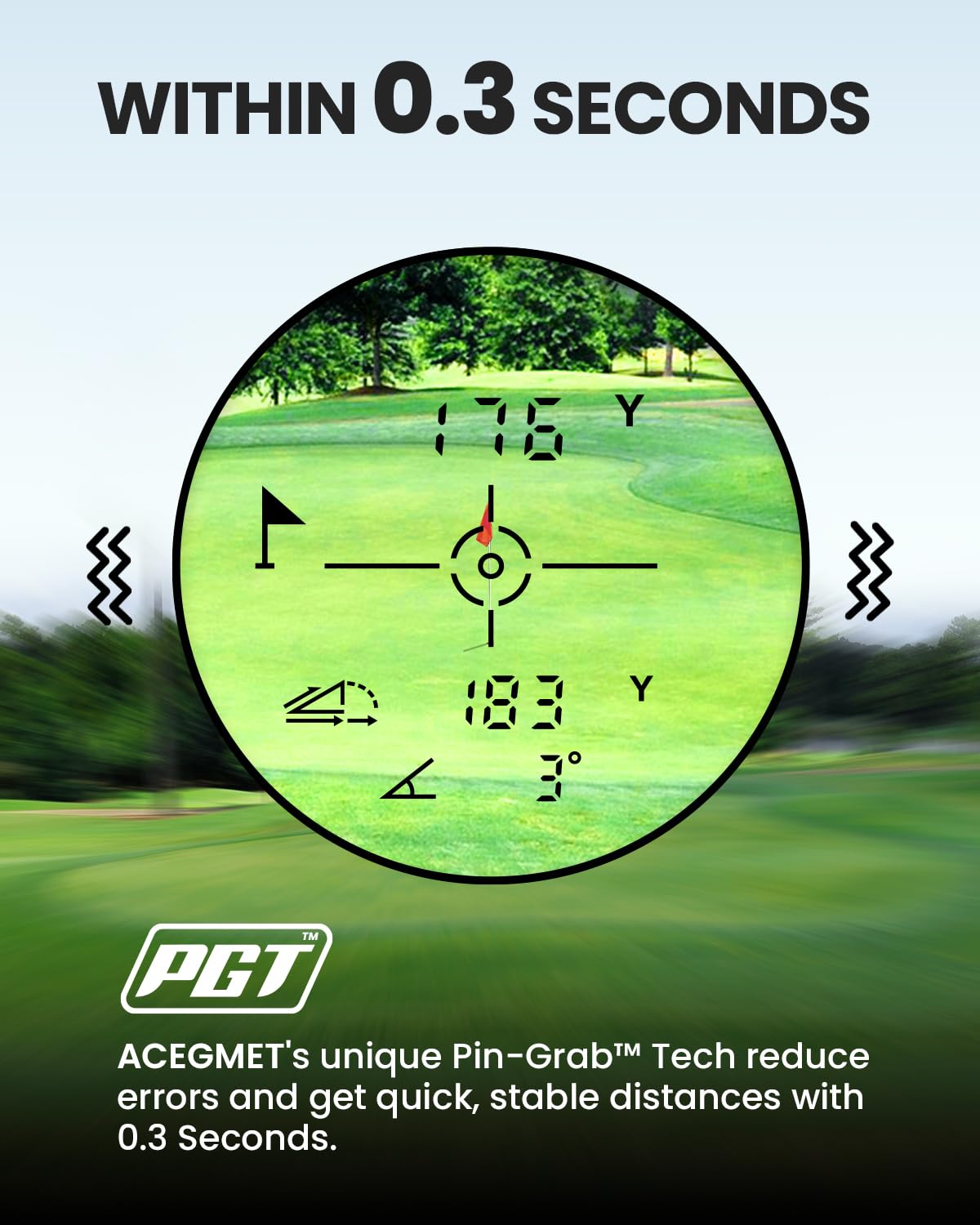 ACEGMET PF2C Golf Rangefinder with Slope, 0.3s Flag Pole Locking Vibration, ±1yd Accuracy, 870 Yards Rechargeable Laser Range Finder Golf with Magnetic, Golf Accessories for Men