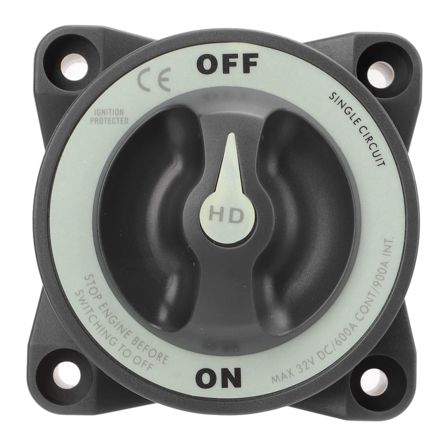 600A Master Battery Power Cut Disconnect Switch Isolator Single Circuit ON Off IP66 3 Studs for RV Gasoline Powered Boat Marine