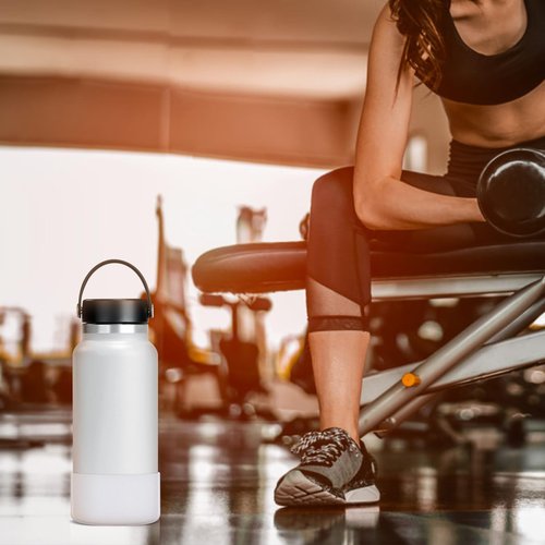 Linkidea Water Bottle Boot Compatible with Hydro Flask Wide Mouth Flex Cap/Straw Lid/Chug Cap 32oz/40oz, Silicone Bottle Bottom Sleeve Cover Protector, Bottle Bumper (Clear / 2 Pack)