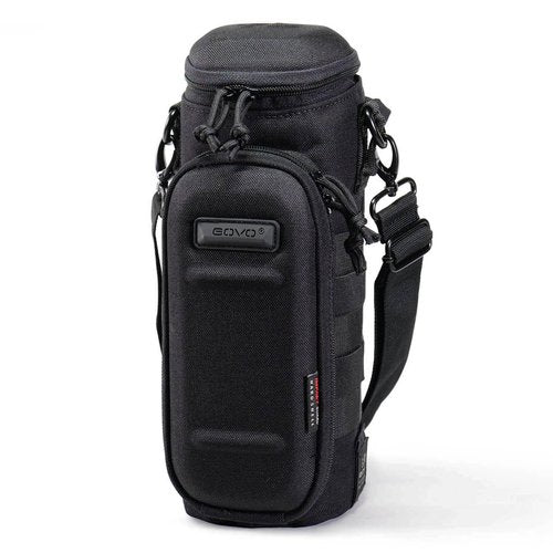 GOVO U1 Water Bottle Pouch with Zippered Hardshell Cap, Fits Up to 40oz Bottle, Molle System, Heavy Duty, Made With 100% Nylon