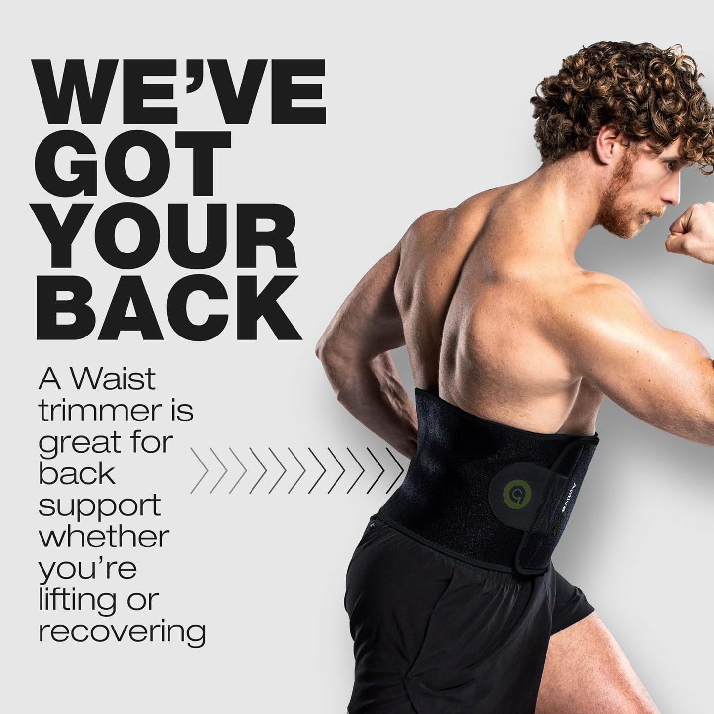 ActiveGear Waist Trimmer Belt for Stomach and Back Lumbar Support, Medium: 8" x 42" - Army Green