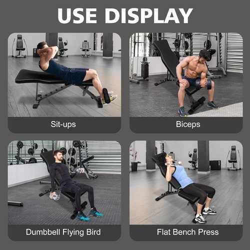 LSKSSNG Adjustable & Foldable Weight Bench Press, Decline Bench for Dumbbell Exercise, 600LBS Strength Training Benches for Full Body Workout, Multi-Purpose Incline Decline Workout Bench for Home Gym