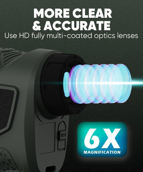 L8star PF290 800 Yards Range Finder, High Precision Golf/Shooting Rangefinder with Slope Switch, Flag Lock, Pulse Vibration, Type-C Charging