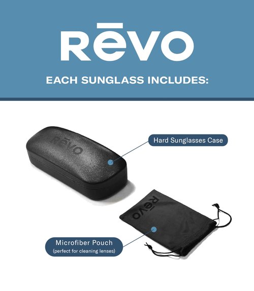 Revo Vertex Polarized Sunglasses | Lightweight Wraparound Profile | Sporty Rectangle Frame | Crystal Frame/Blue Water Lens