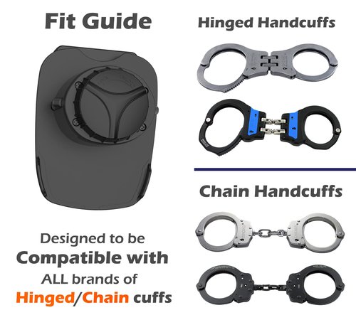 Handcuff Holster for Duty Belt, Handcuff Case fit Chain Handcuffs, Hinged Cuffs, Hand Cuff Pouch for S&W/ASP/Peerless/CTS Handcuffs, Duty Cuff Holder for Law Enforcement, Police/Security Officer Gear