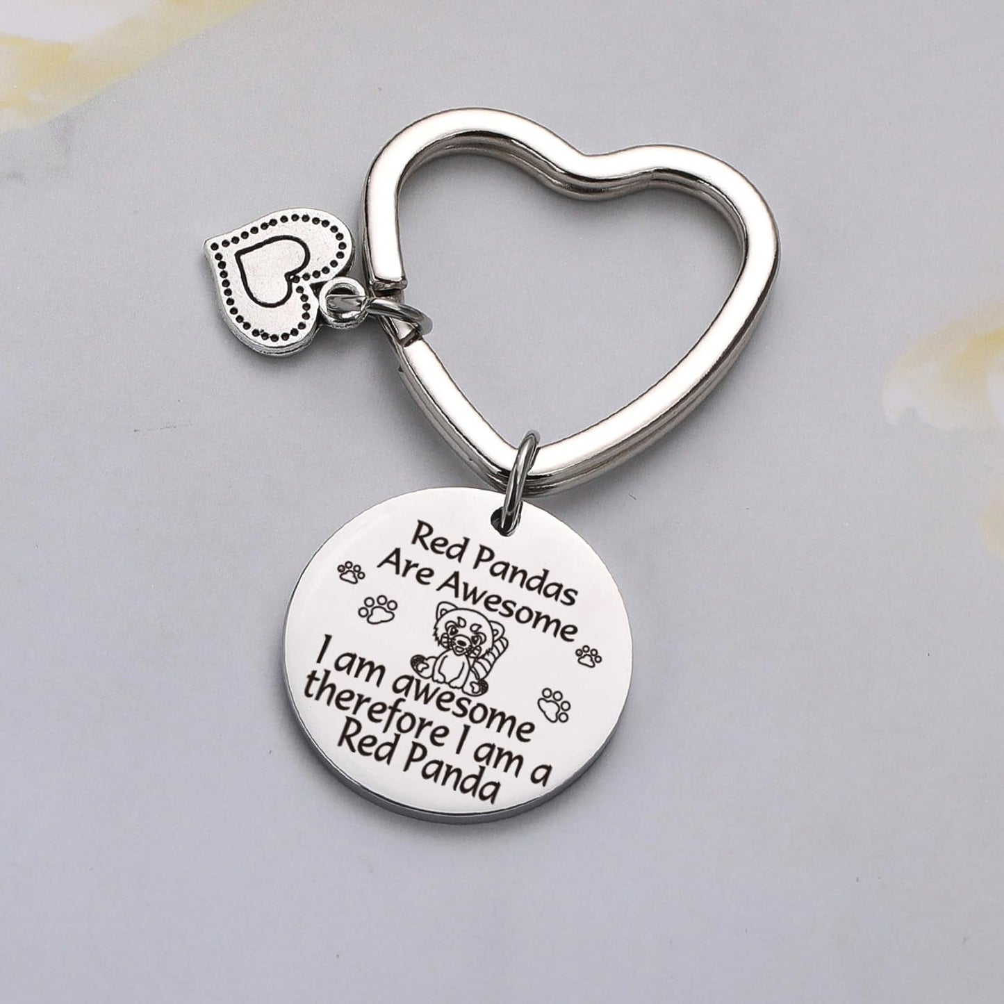 JIUSHUN Red Panda Gifts Red Panda Decor For Red Panda Lover Jewelry Red Panda Charm Gift Red Panda Inspirational Keychain Zookeeper Gift Red Panda Graduation Keychain