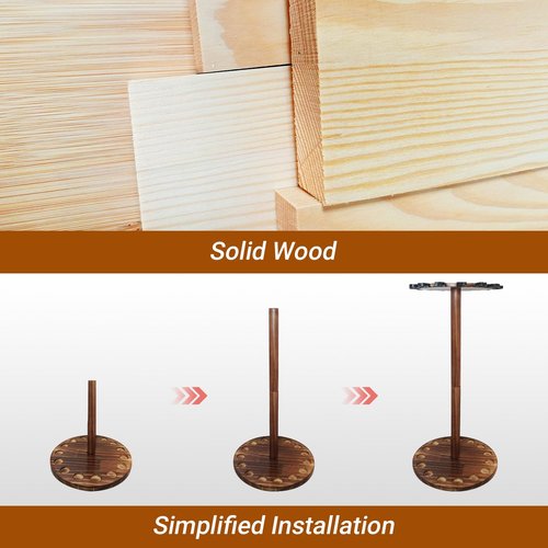 SMMYMGF Fishing Pole Holders for Garage, Wooden Fishing Rod Rack, Floor Stand Holds up to 15 Rods,Fishing Gear and Equipment Storage Organizer, Fishing Gifts for Men and Boys.
