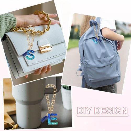 PATIKIL Letter Charm for Stanley Tumbler Cup, Cute Initial R Charm Accessories for Stanley Tumbler Handle Keychain Personalized Charm for Women, Blue