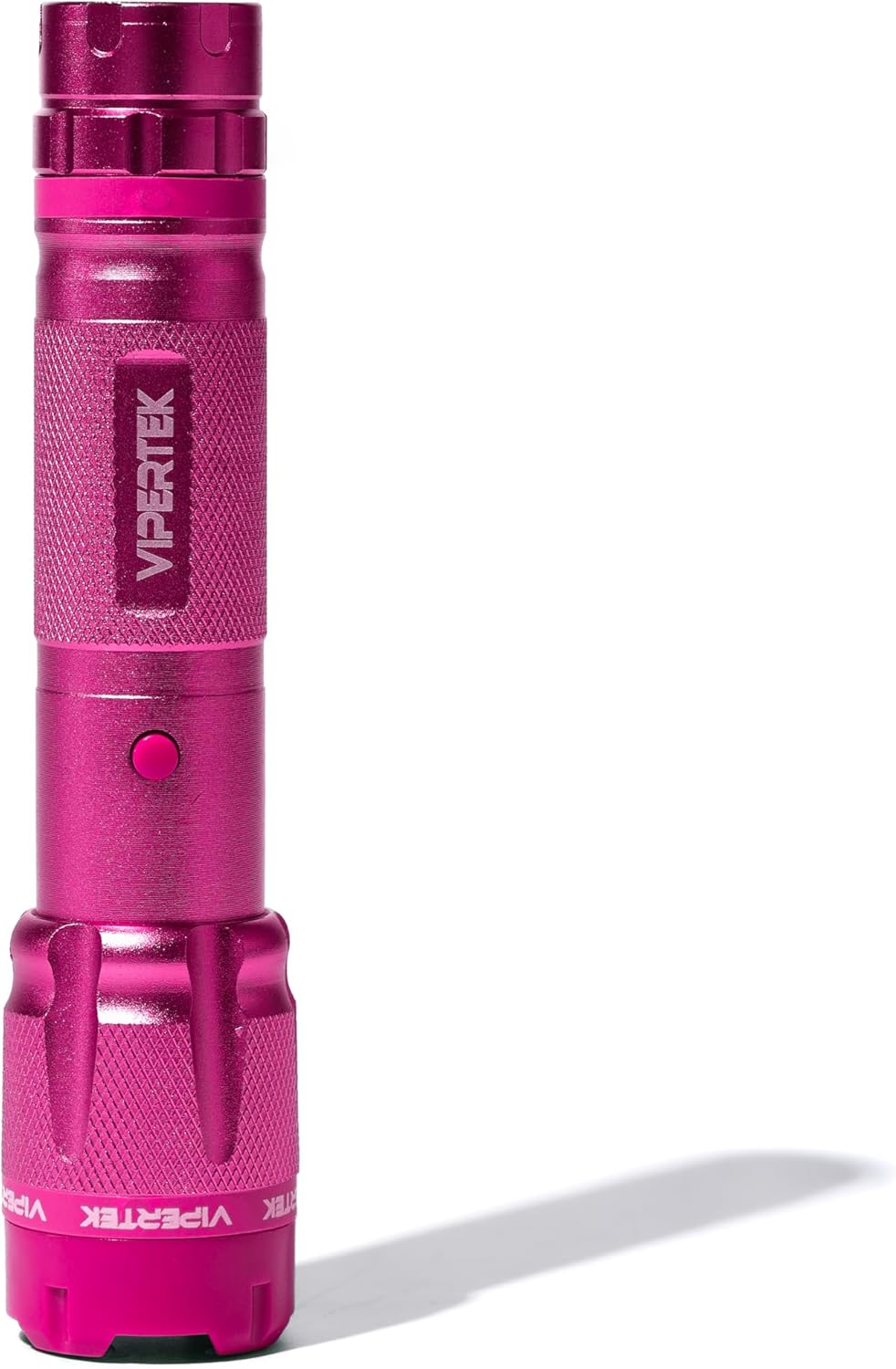 VIPERTEK VTS-T03 Aluminum Stun Gun for Self Defense Rechargeable with LED Flashlight, Pink