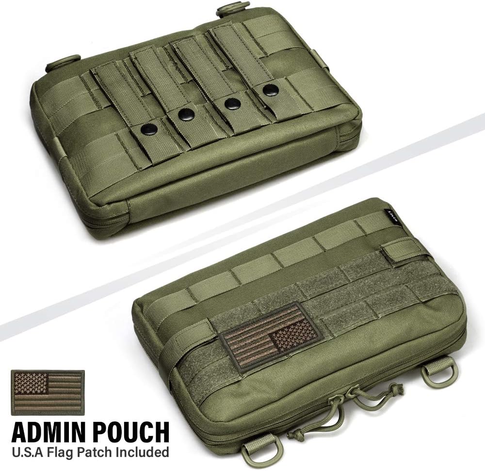 WYNEX Tactical Admin Molle Pouch, Medical EDC EMT Utility Bag Shell Design Attachment Pouches 1000D Nylon Hiking Belt Bags