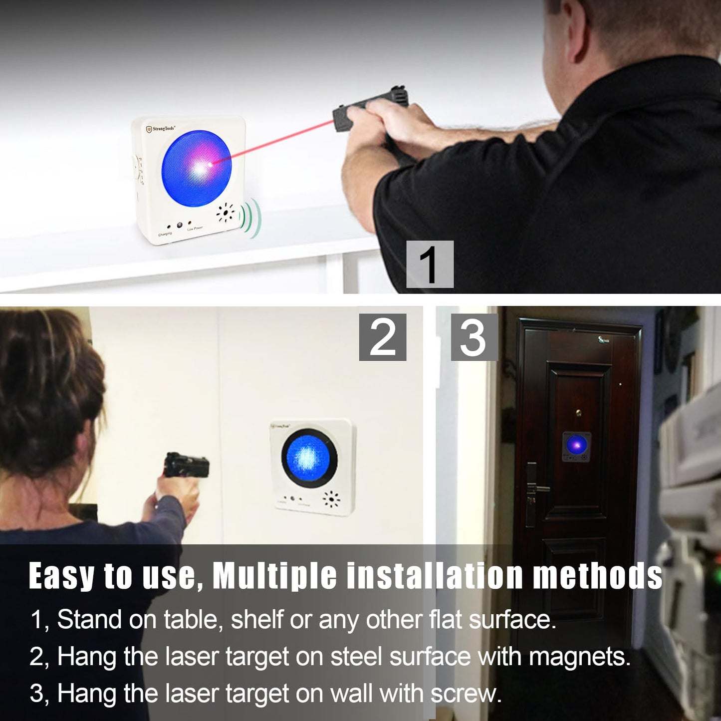 StrongTools 2nd Generation Dry Fire Laser Target Portable Trainer Target Second Gen Dry Fire Training System Compatible with Most of Laser Cartridges…