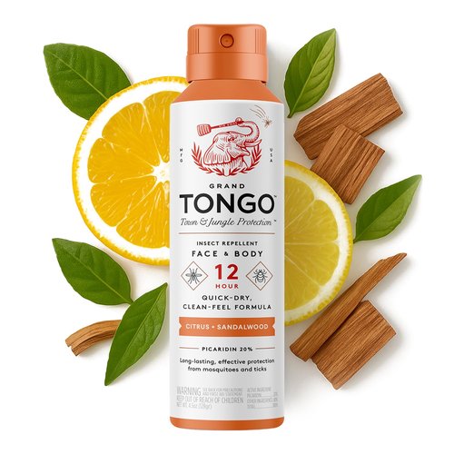 Grand Tongo DEET-Free Insect Repellent with Picaridin, The 12 Hour Protection, DEET Alternative - Citrus + Sandalwood