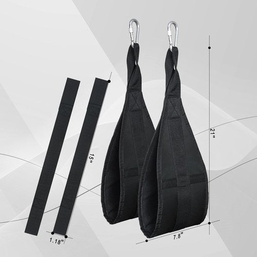 Hanging Ab Straps for Pull Up Bar: Gym Ab Sling Straps for Arm Pull up Workout Support for Training Knee and Leg Raises (Black)