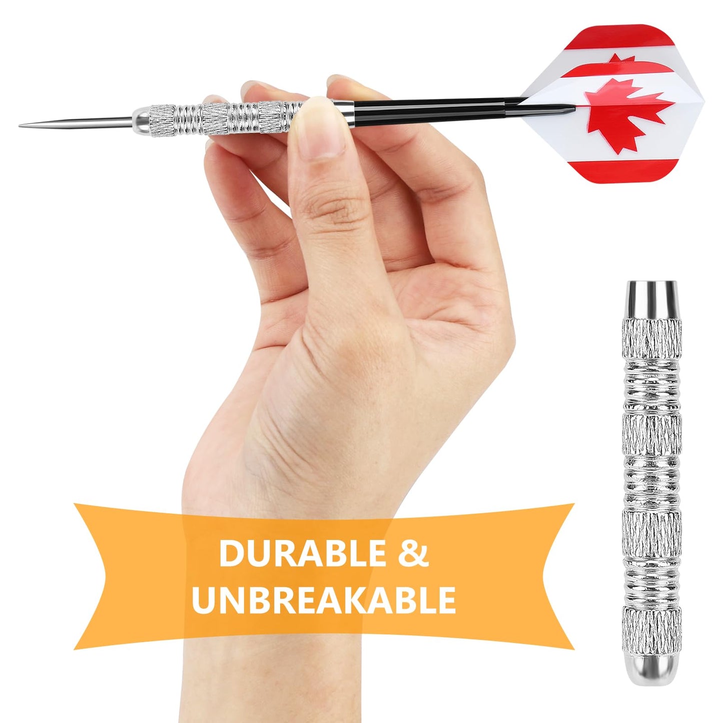 Accmor Metal Tip Darts, Steel Tip Darts, 14 Grams Professional Metal Darts, Darts Metal Tip Set, Metal Darts for Dartboard, 18 pcs ﻿
