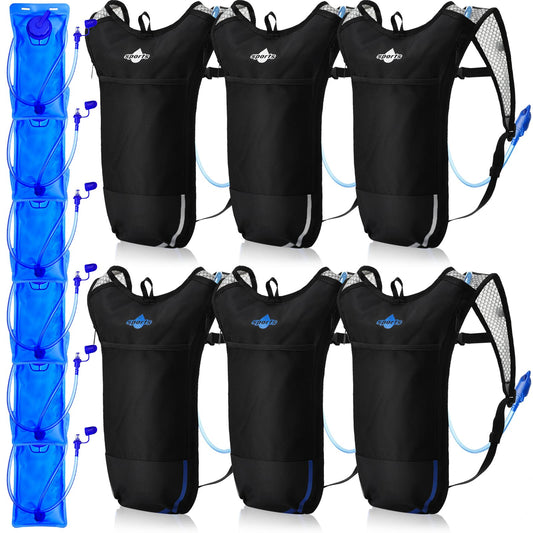 Reginary 6 Pack Hydration Backpack Set with 2l Water Bladder, Lightweight Water Backpack Outdoor for Hiking Hydration Pack with Water Bladder for Adults Running Cycling Biking