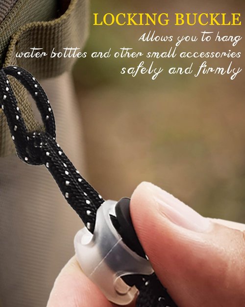 Oythiem Locking Carabiner Clip Heavy Duty with Paracord Lanyard, Detachable Buckle Backpack Clips with A Fastener As A Key, Water Bottle, Small Accessories Organizer for Camping, Hiking and Traveling