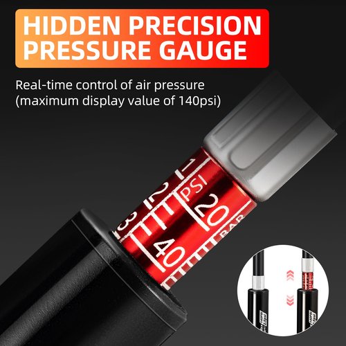 ROCKBROS Mini Bike Pump Portable Bicycle Pump with Hidden Pressure Gauge Fits Presta & Schrader Valves 220PSI Compact Bike Tire Pump for Road/Mountain MBX Bike